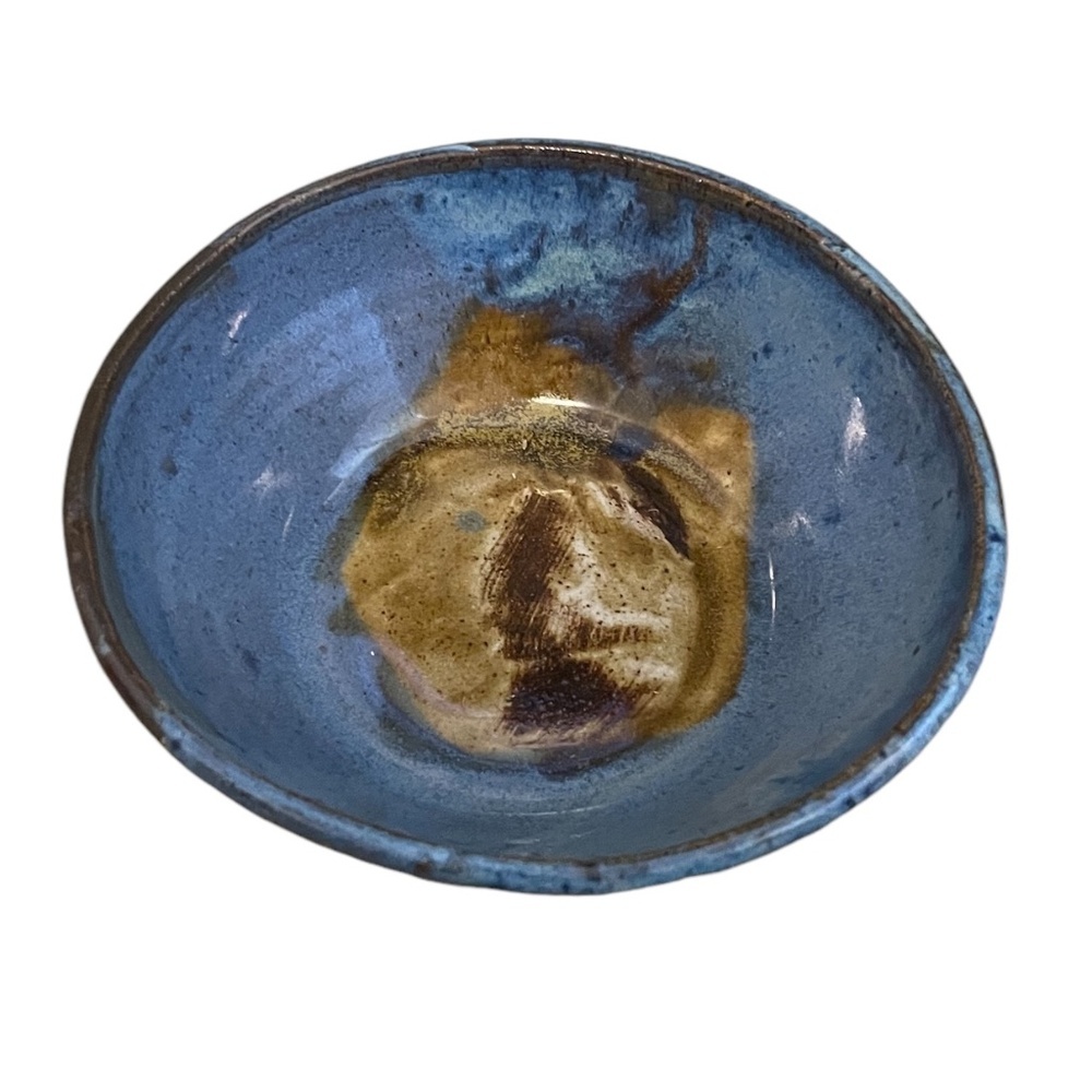 Circular Bowl, Hand-Built‎ With Organic Edges & Unique Glazing